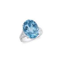 9.18ct Aquamarine and Diamond Dress Ring