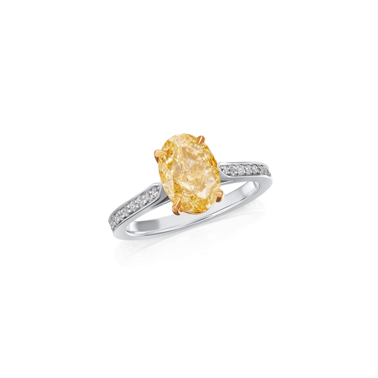 2.40cts Oval-Cut Fancy Yellow Diamond Ring