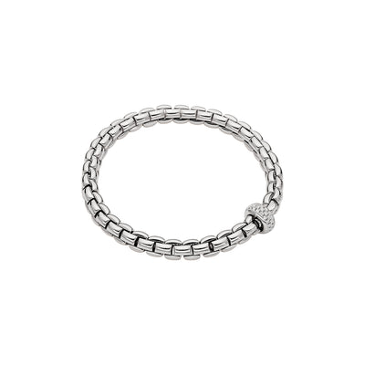 Eka Flex'it 18ct White Gold Bracelet With A Diamond Set Rondel