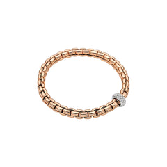 Eka Flex'it 18ct Rose Gold Bracelet With A Grain Set Diamond Rondel