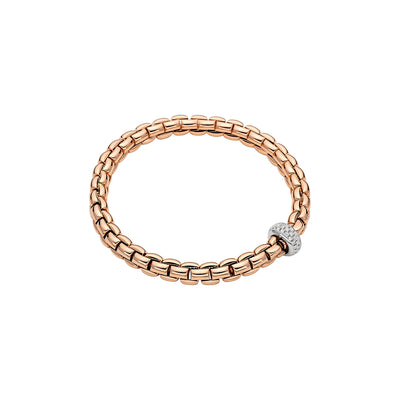 Eka Flex'it 18ct Rose Gold Bracelet With A Grain Set Diamond Rondel
