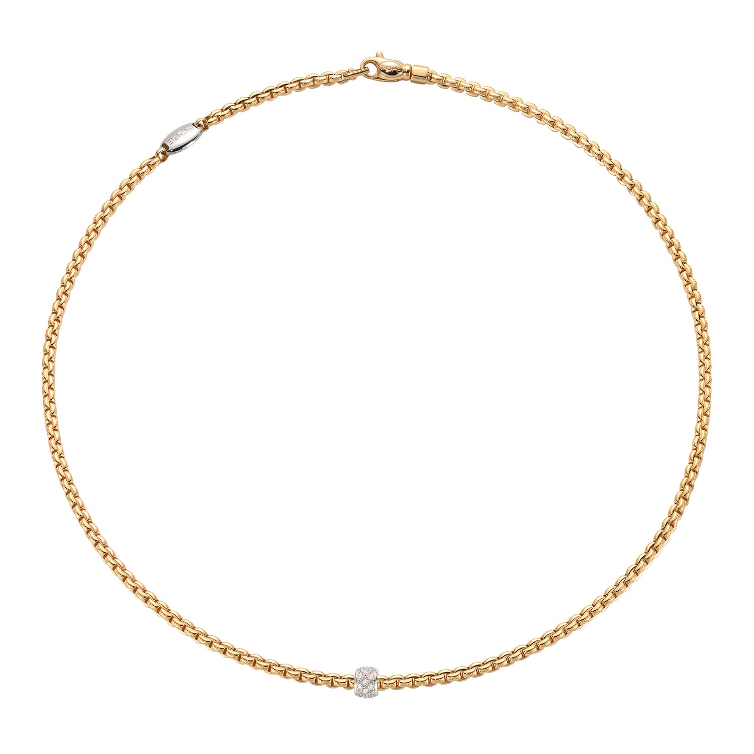 Eka 18ct Yellow Gold Necklace With Diamond Rondel