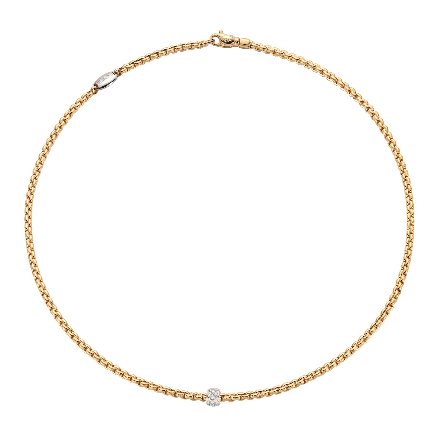 Eka 18ct Yellow Gold Necklace With Diamond Rondel