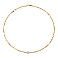 Eka 18ct Yellow Gold Necklace With Diamond Rondel