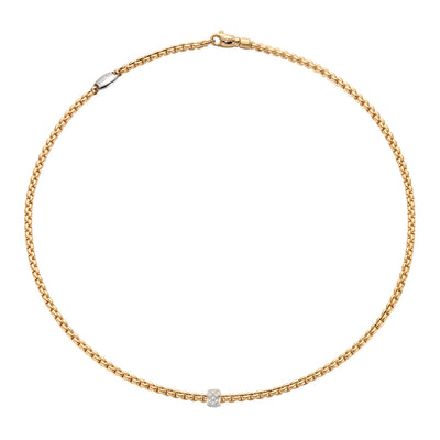 Eka 18ct Yellow Gold Necklace With Diamond Rondel