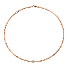 Eka 18ct Rose Gold Necklace With Diamond Set Rondel
