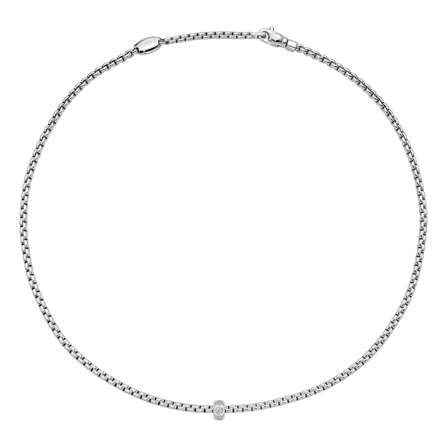 Eka 18ct White Gold Necklace With A Diamond Set Rondel