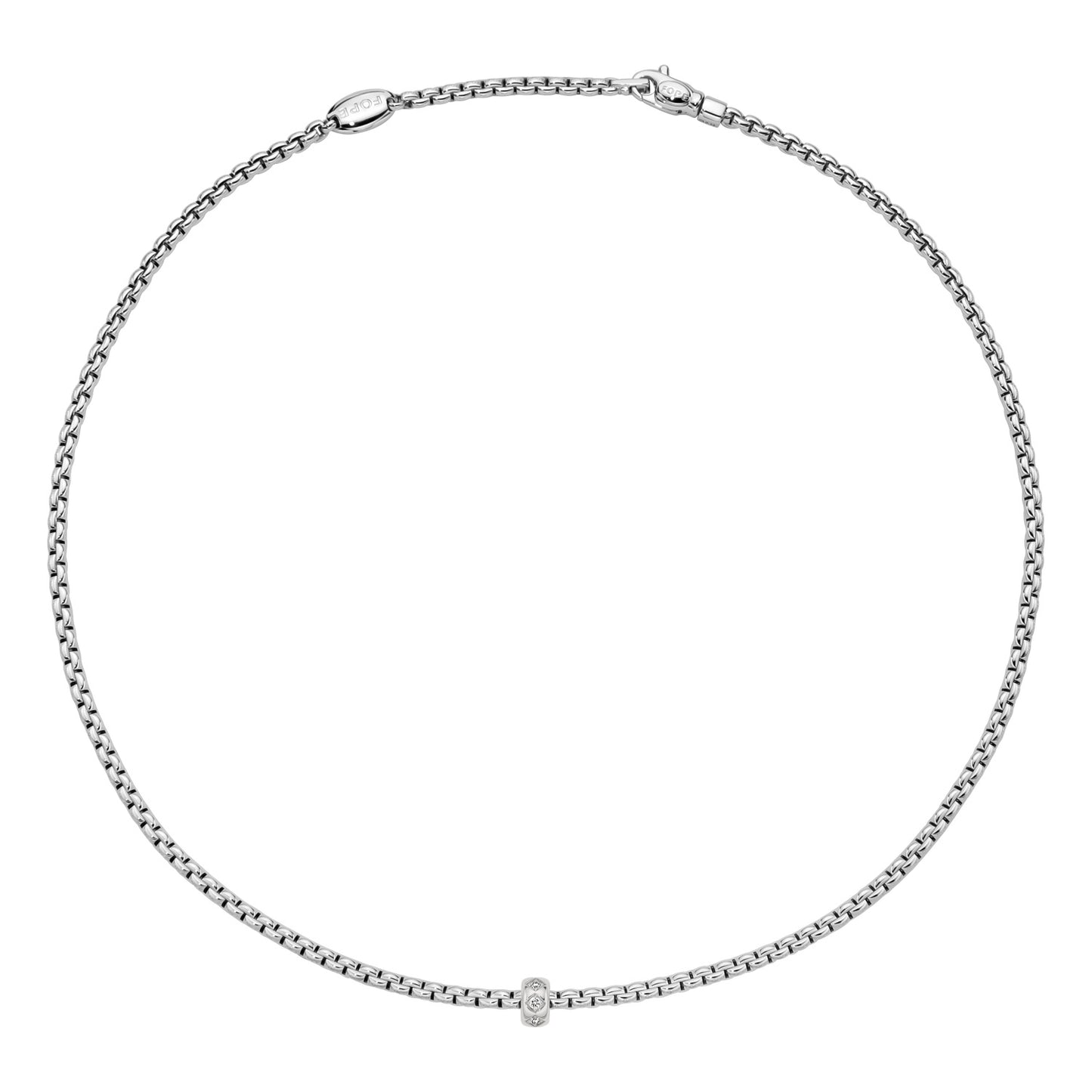Eka 18ct White Gold Necklace With A Diamond Set Rondel