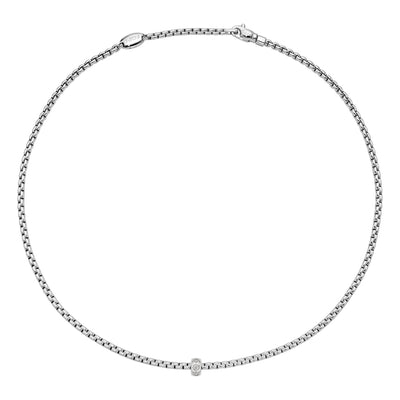 Eka 18ct White Gold Necklace With A Diamond Set Rondel
