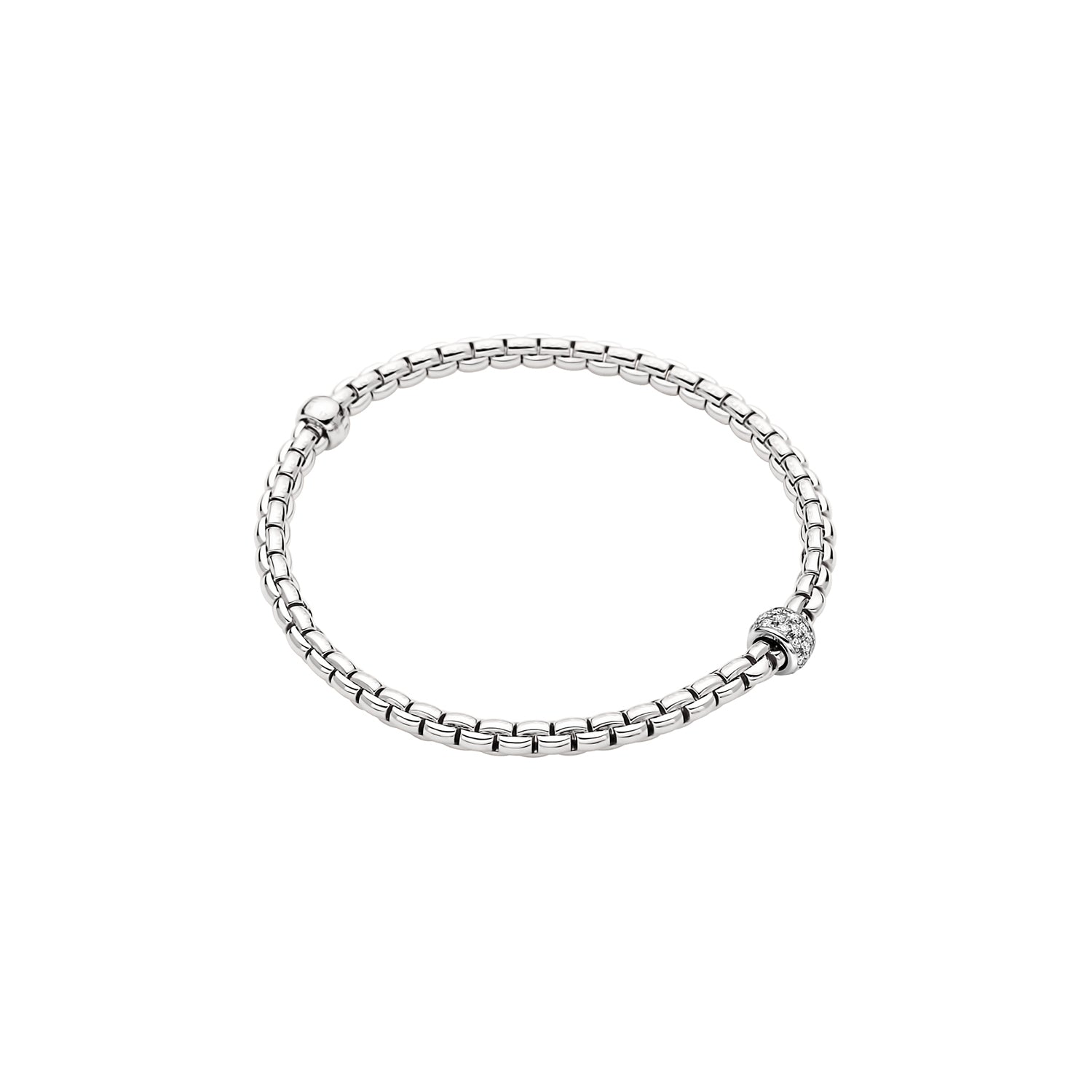 Eka Flex'it 18ct White Gold Bracelet with Diamond Set Rondel