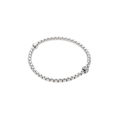 Eka Flex'it 18ct White Gold Bracelet with Diamond Set Rondel