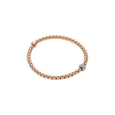 Eka Flex'It 18ct Rose Gold Bracelet With A Pavé Diamond Rondel