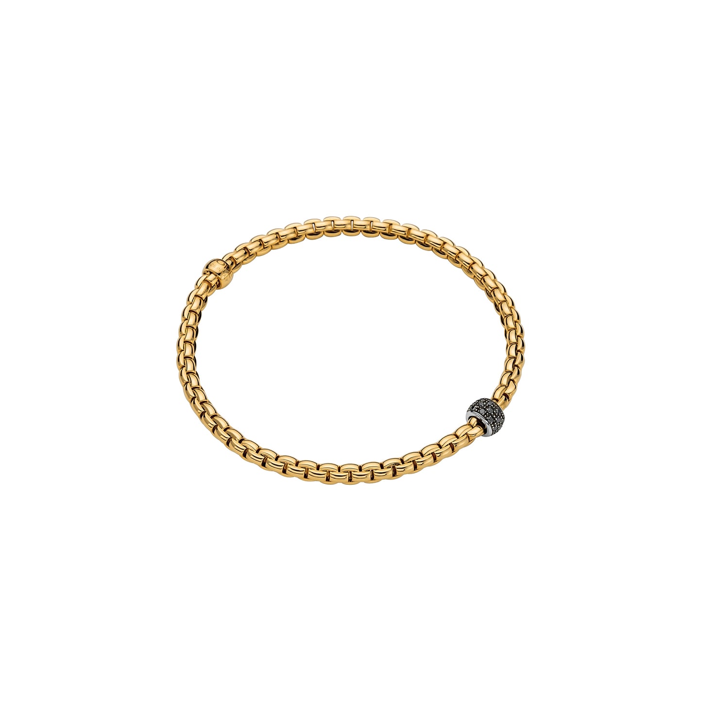 Eka Flex'it 18ct Yellow Gold With A Pavé Set Black Diamond Rondel