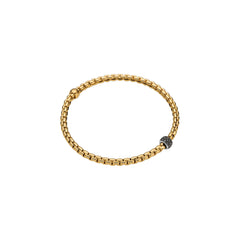 Eka Flex'it 18ct Yellow Gold With A Pavé Set Black Diamond Rondel