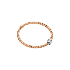 Eka Flex'it 18ct Rose Gold Bracelet With Three Pavé Diamond Rondels
