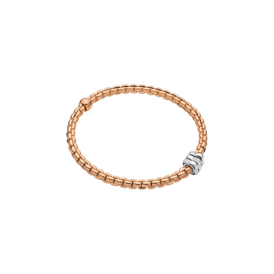 Eka Flex'it 18ct Rose Gold Bracelet With Three Pavé Diamond Rondels