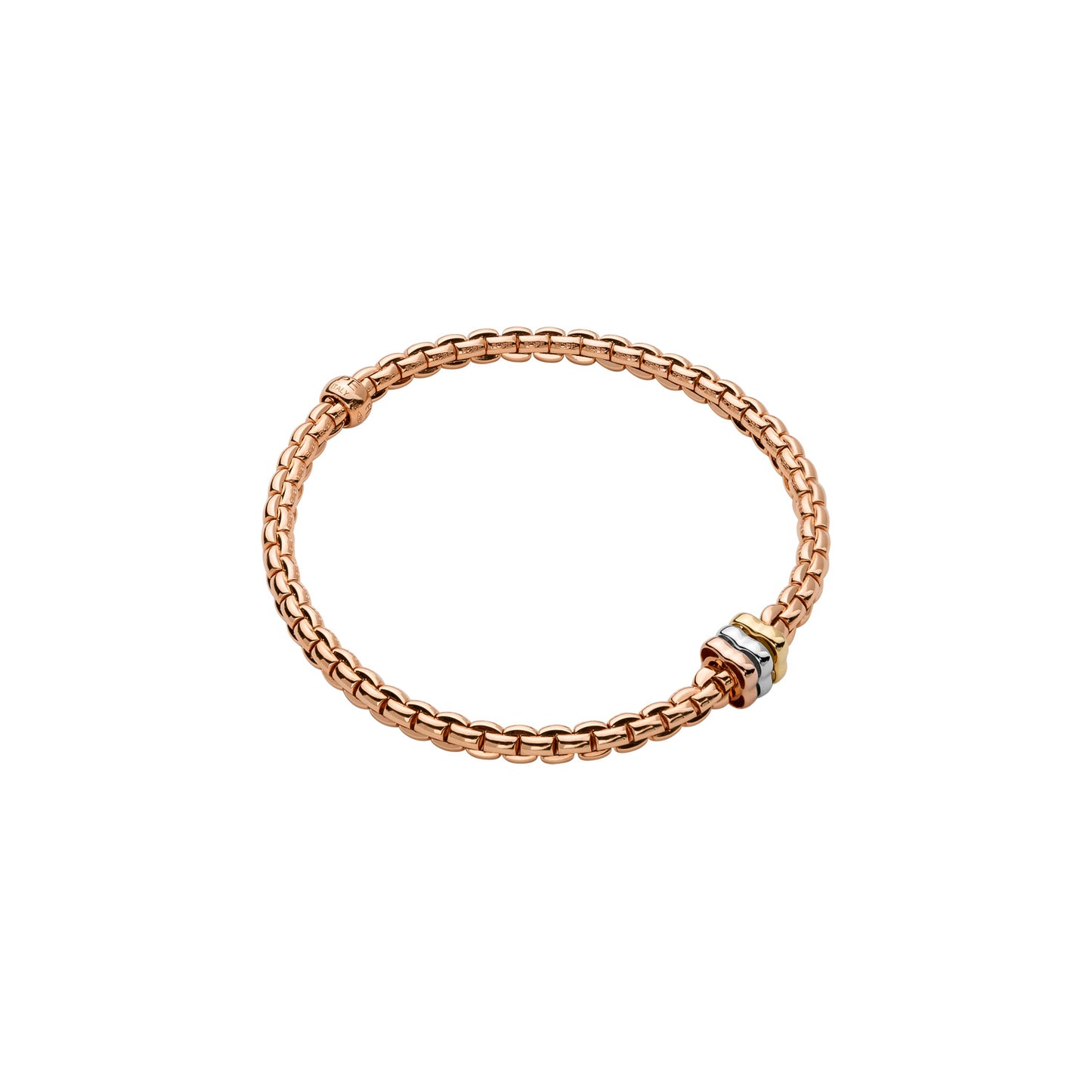 Eka Flex'it 18ct Rose Gold Bracelet With Three Gold Rondels