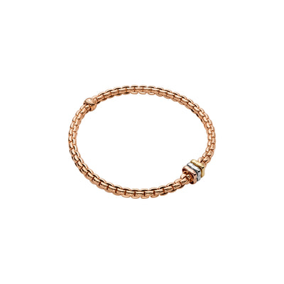 Eka Flex'it 18ct Rose Gold Bracelet With Three Gold Rondels