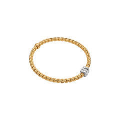 Eka Flex'it 18ct Yellow Gold Bracelet With Three Pave Diamond Rondels