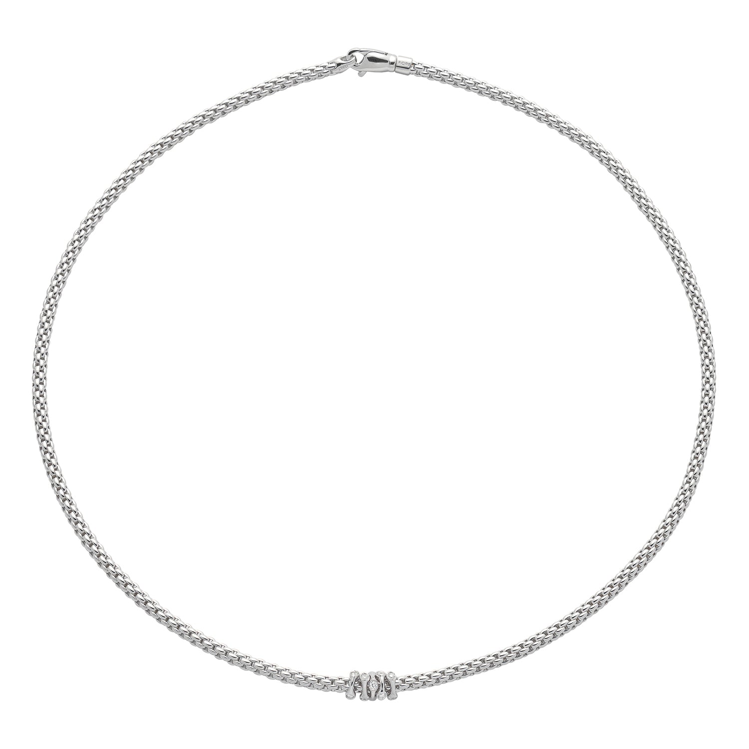 Prima Flex'it Necklace With Five Diamond Set Rondels