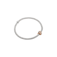 Prima Flex'it 18ct White Gold Bracelet With A Diamond Set Rondel