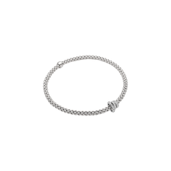 Prima Flex'It 18ct White Gold Bracelet With Three Pavé Diamond Rondels