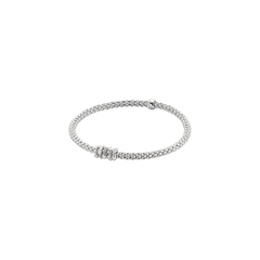 Prima Flex'It 18ct White Gold Bracelet With Five Diamond Set Rondels