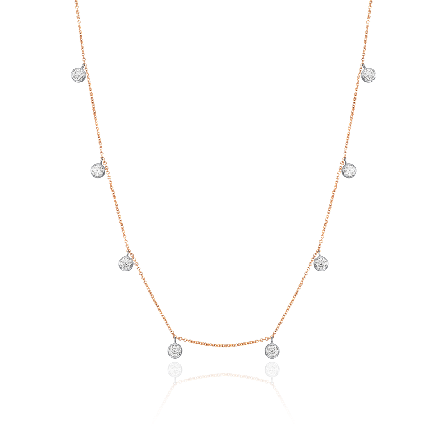 1.00ct Spectacle Set Diamond 18ct Rose Gold Necklace