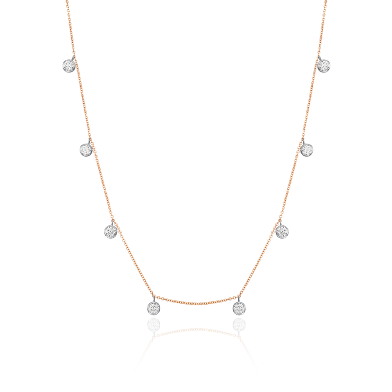 1.00ct Spectacle Set Diamond 18ct Rose Gold Necklace