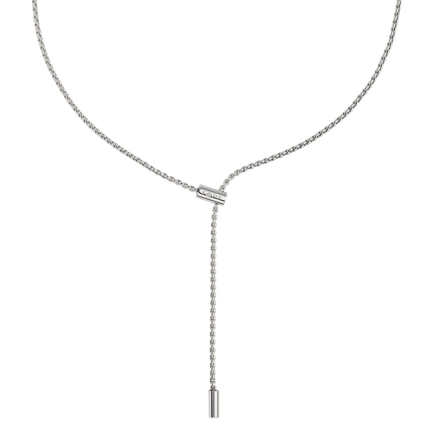 Aria Flex'it 18ct White Gold Necklace With A Sliding Diamond Set Clasp