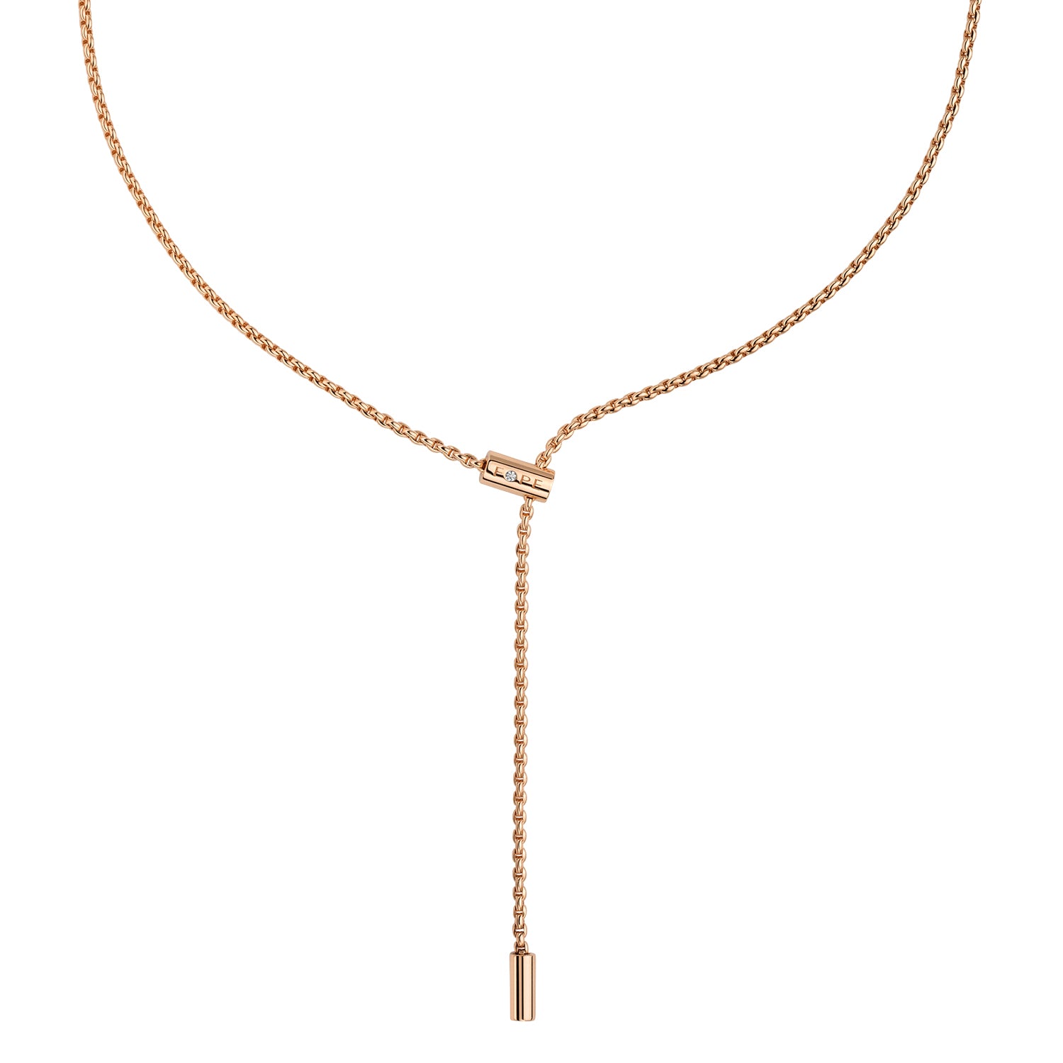 Aria Flex'it 18ct Rose Gold Necklace With A Sliding Diamond Set Clasp