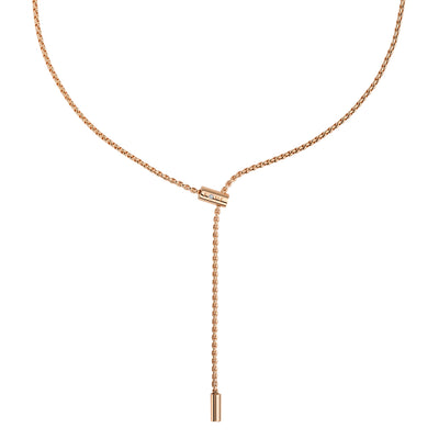 Aria Flex'it 18ct Rose Gold Necklace With A Sliding Diamond Set Clasp