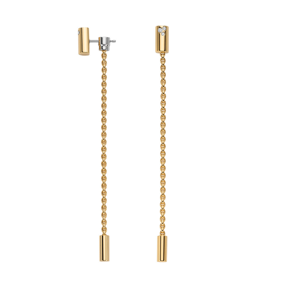 Aria 18ct Yellow Gold Drop Earrings With Set Diamonds