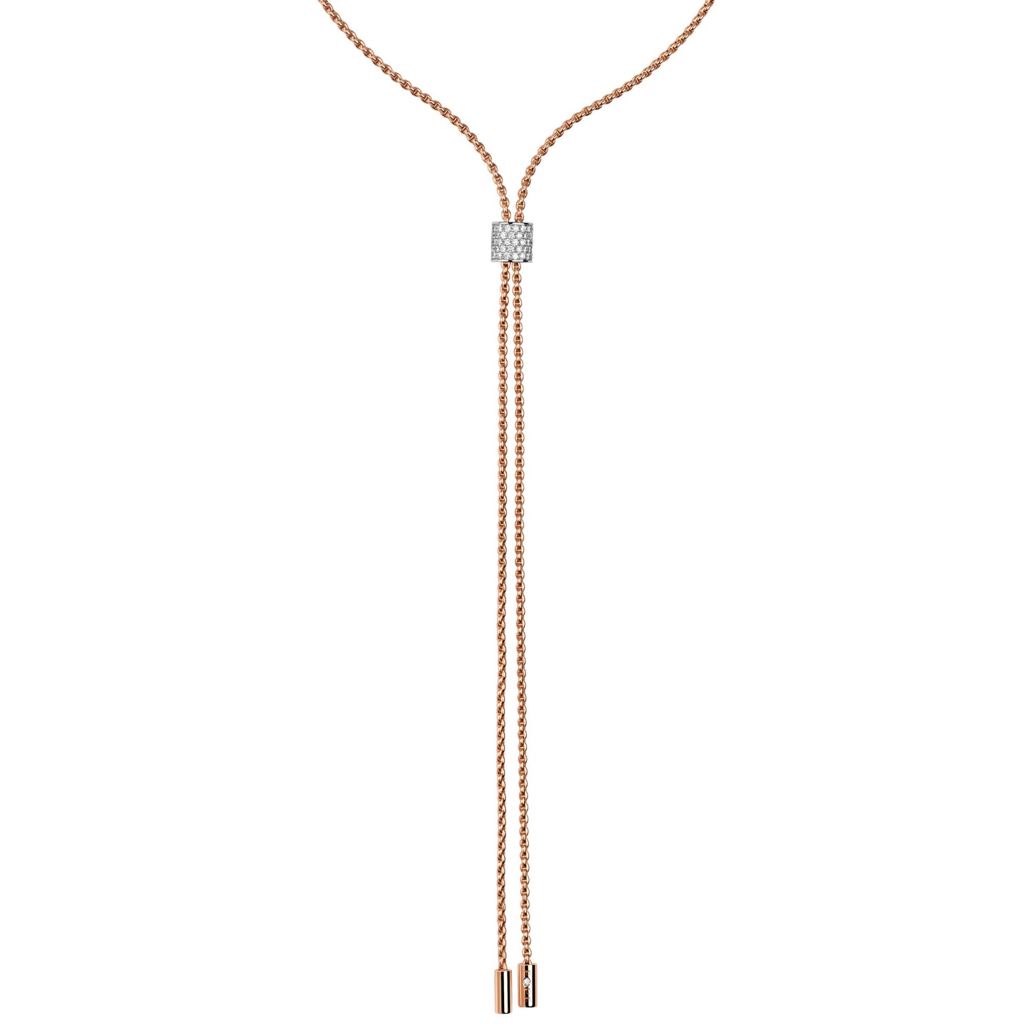 Aria 18ct Rose Gold Necklace With A Pavé Diamond Slider