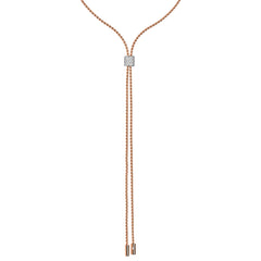 Aria 18ct Rose Gold Necklace With A Pavé Diamond Slider