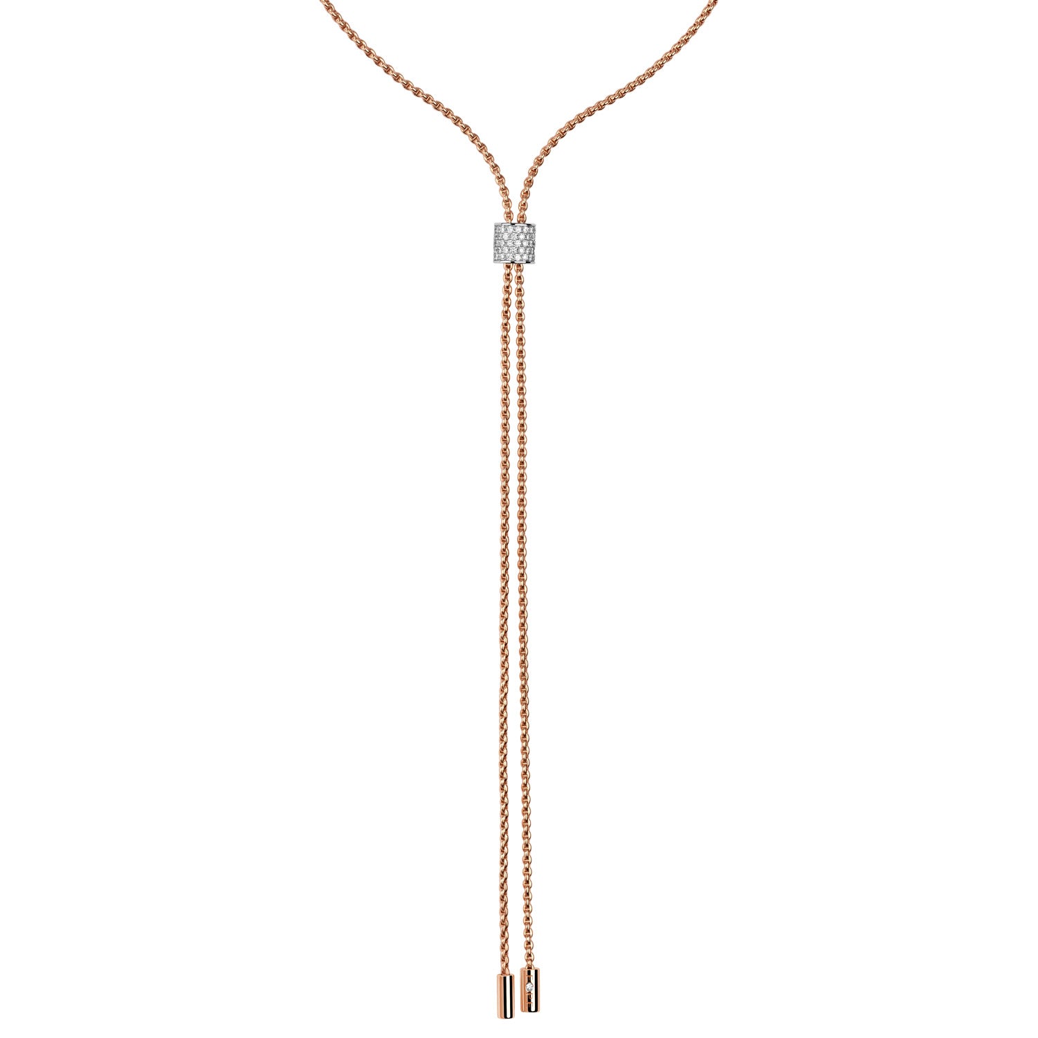 Aria 18ct Rose Gold Necklace With A Pavé Diamond Slider