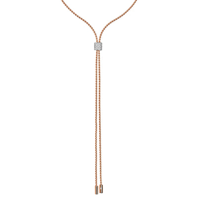 Aria 18ct Rose Gold Necklace With A Pavé Diamond Slider