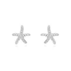Diamond-Set Starfish Stud Earrings