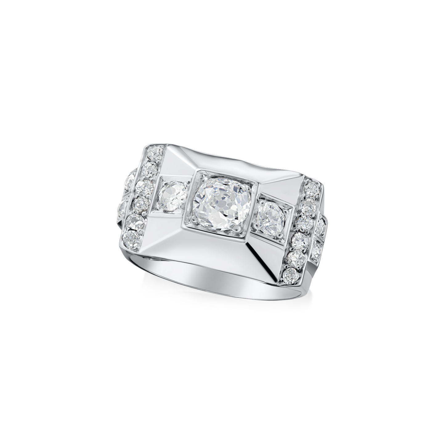 1.12cts Old-Cut Diamond Platinum Ring