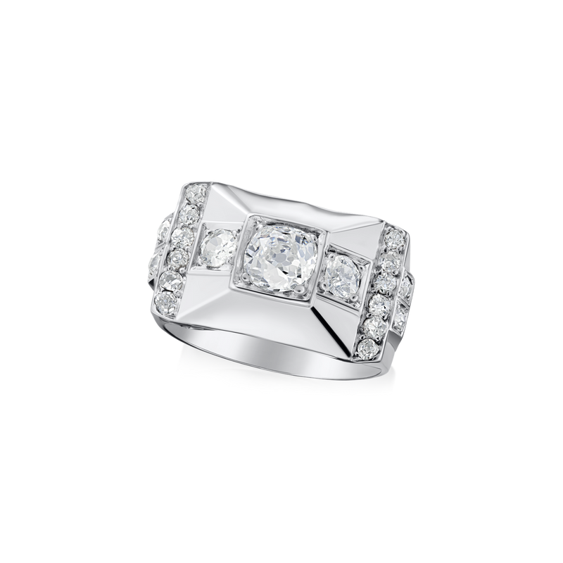 1.12cts Old Cut Diamond Platinum Ring