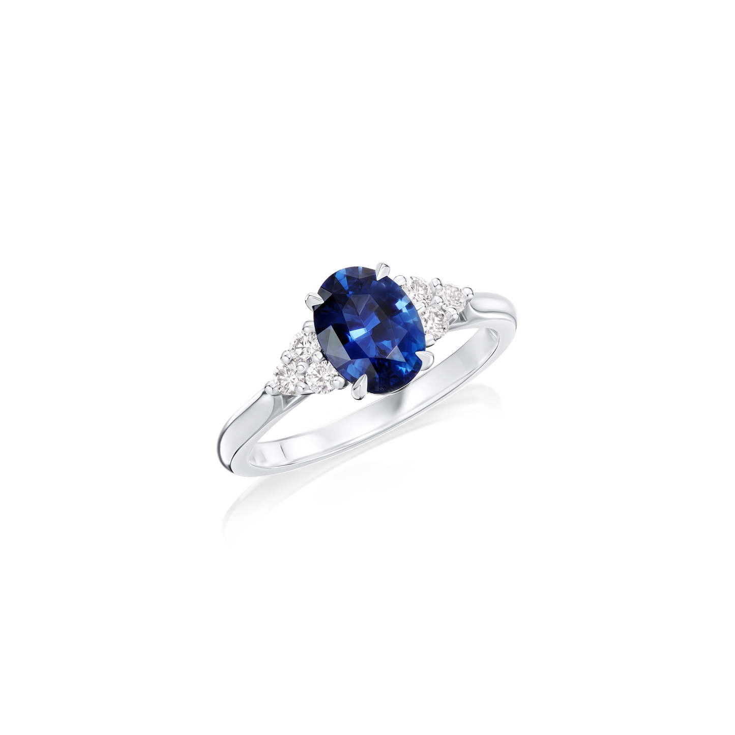 1.39cts Oval-Shape Sapphire and Diamond Ring