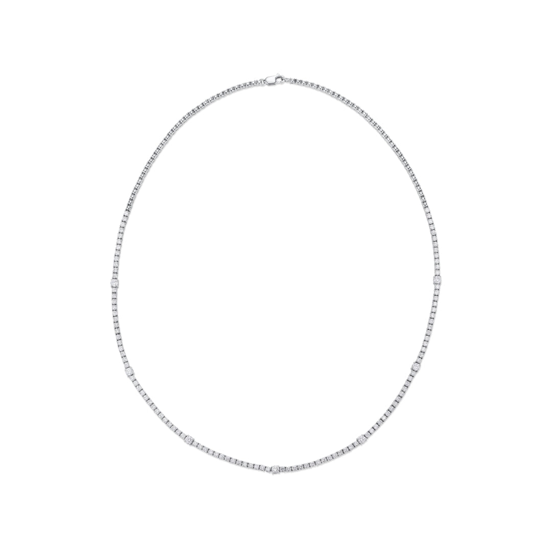 3.45cts Diamond Line 18ct White Gold Necklet