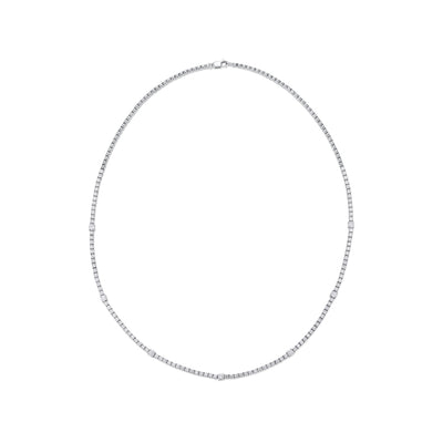 3.45cts Diamond Line 18ct White Gold Necklet