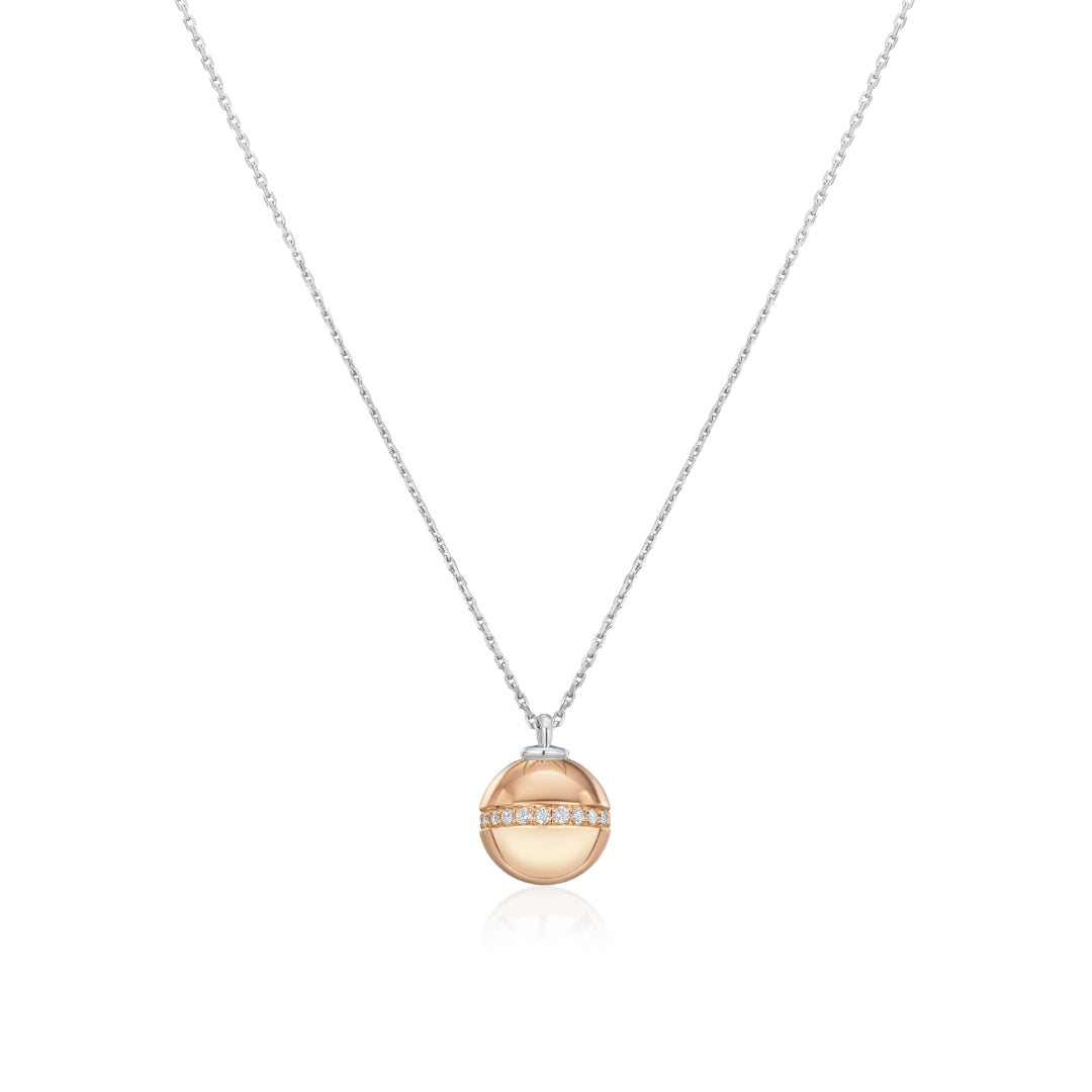 18ct Rose Gold Diamond-Set Ball Pendant