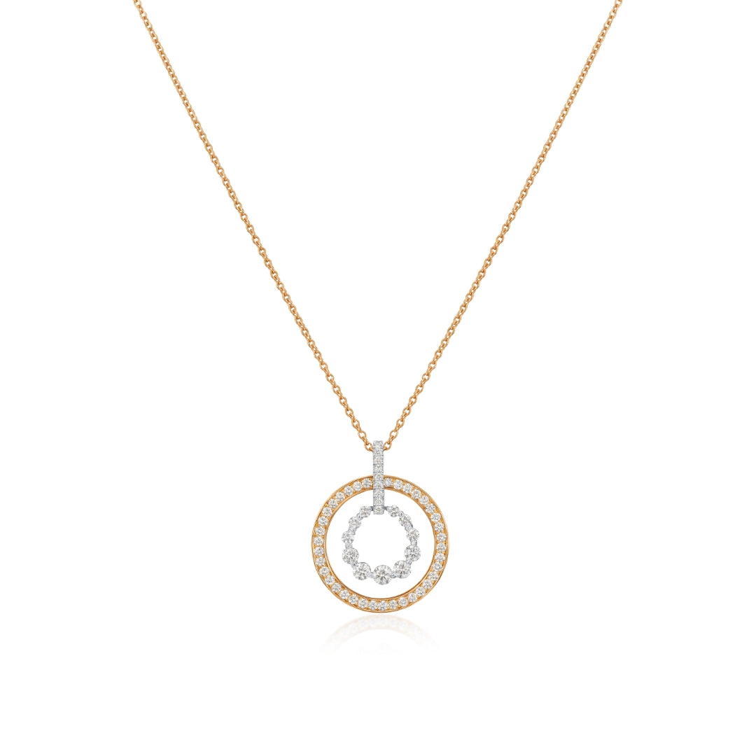 Diamond-Set Circle Pendant