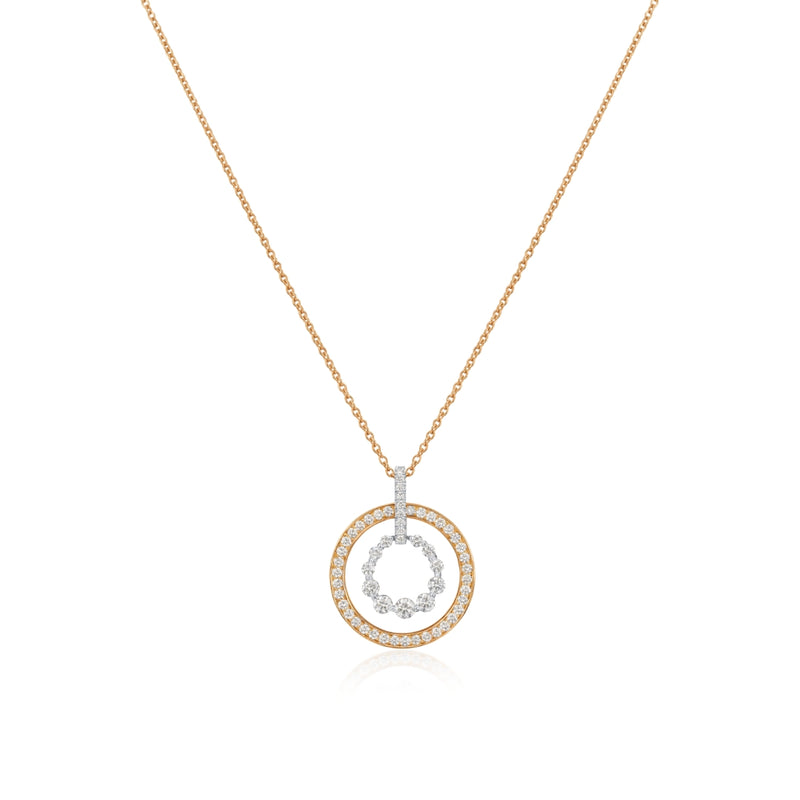 Diamond-Set Circle Pendant