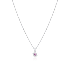 Pink Sapphire and Diamond Pendant