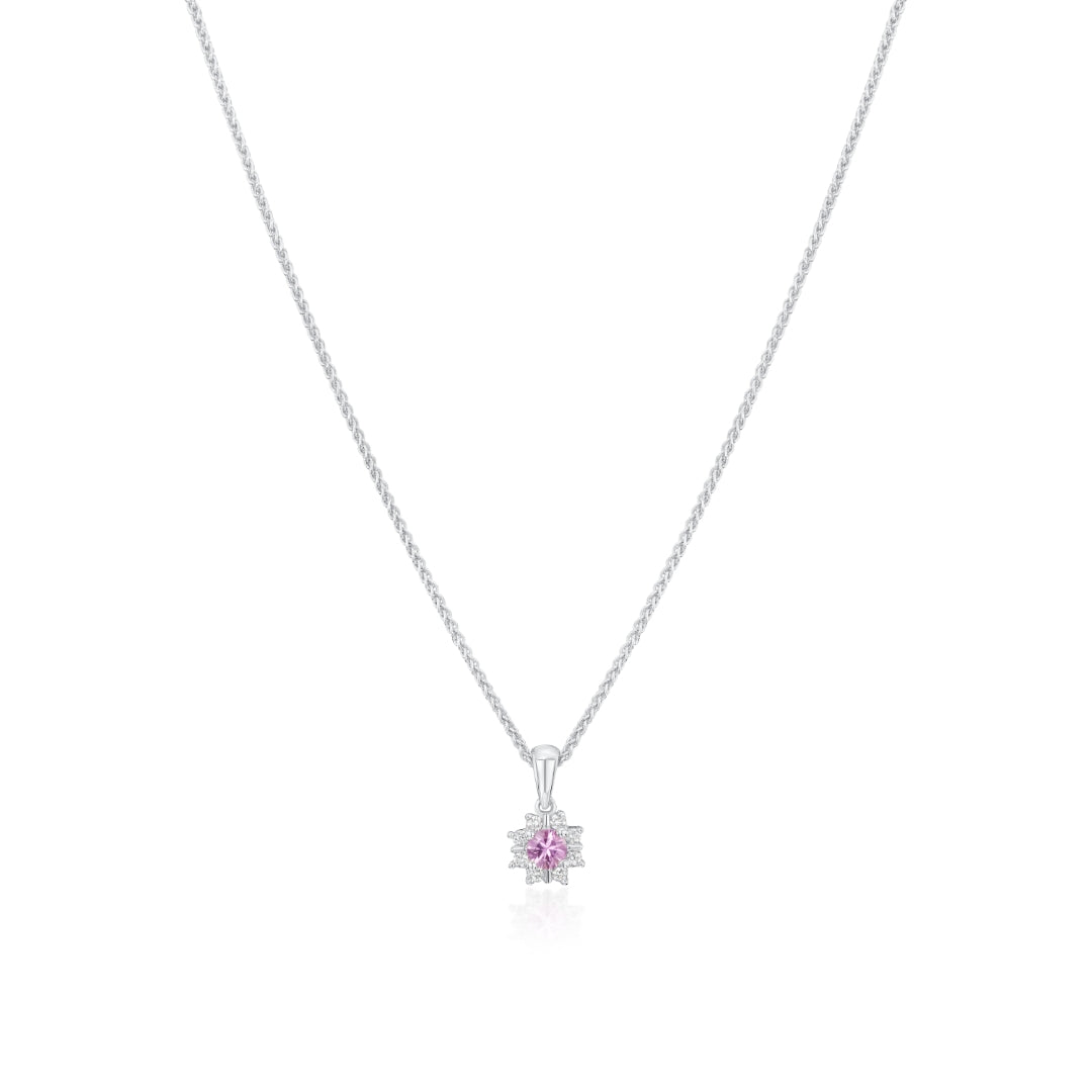 Pink Sapphire and Diamond Pendant