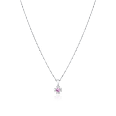 Pink Sapphire and Diamond Pendant