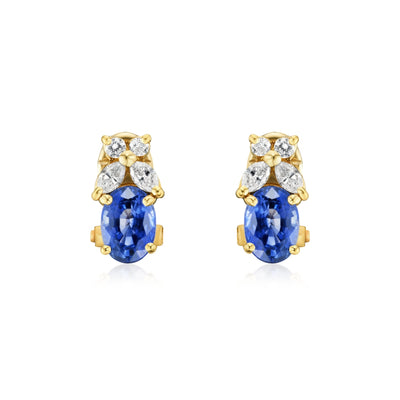 Sapphire and Diamond 18ct Yellow Gold Earrings
